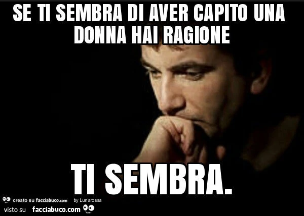 Se ti sembra di aver capito una donna hai ragione ti sembra