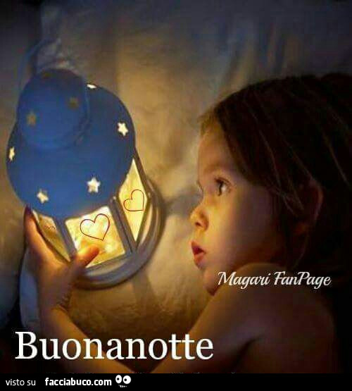 Bambina con lanterna. Buonanotte