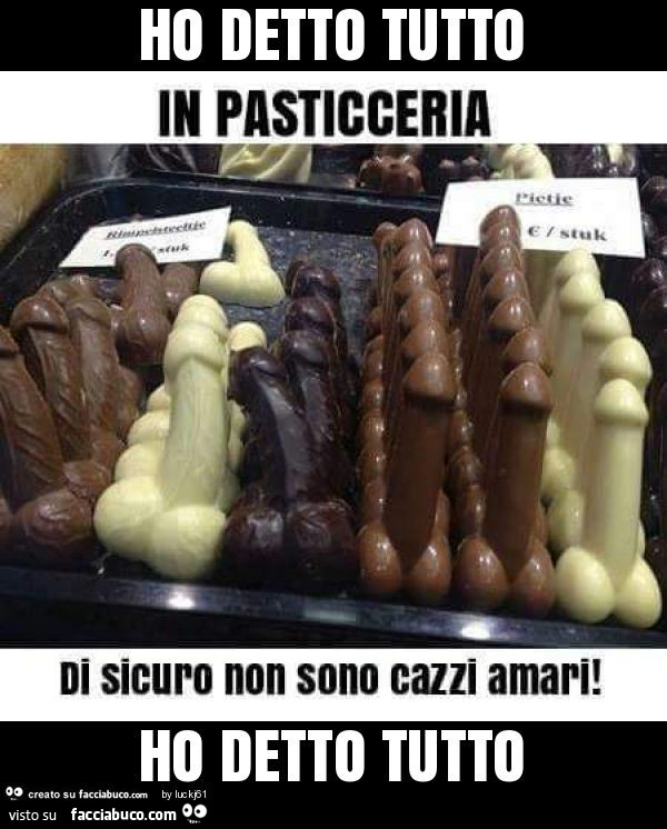 Peni di cioccolato: pasticceria di sicuro non sono cazzi amari