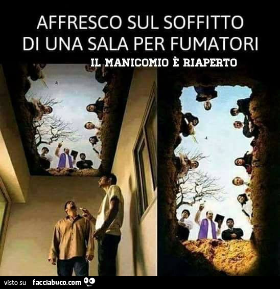 Affresco sul soffitto di una sala per fumatori