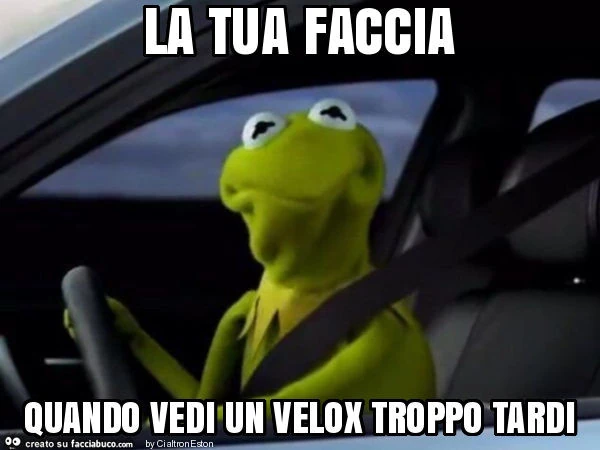 La tua faccia quando vedi un velox troppo tardi