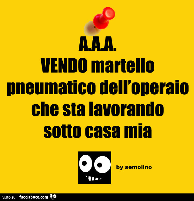 AAA vendo martello pneumatico dell'operaio che sta lavorando sotto casa mia