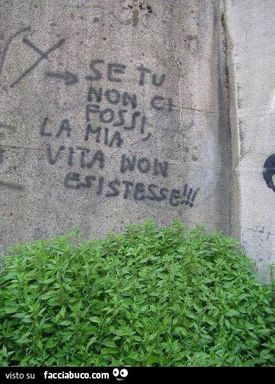 Se tu non ci fossi, la mia vita non esistesse