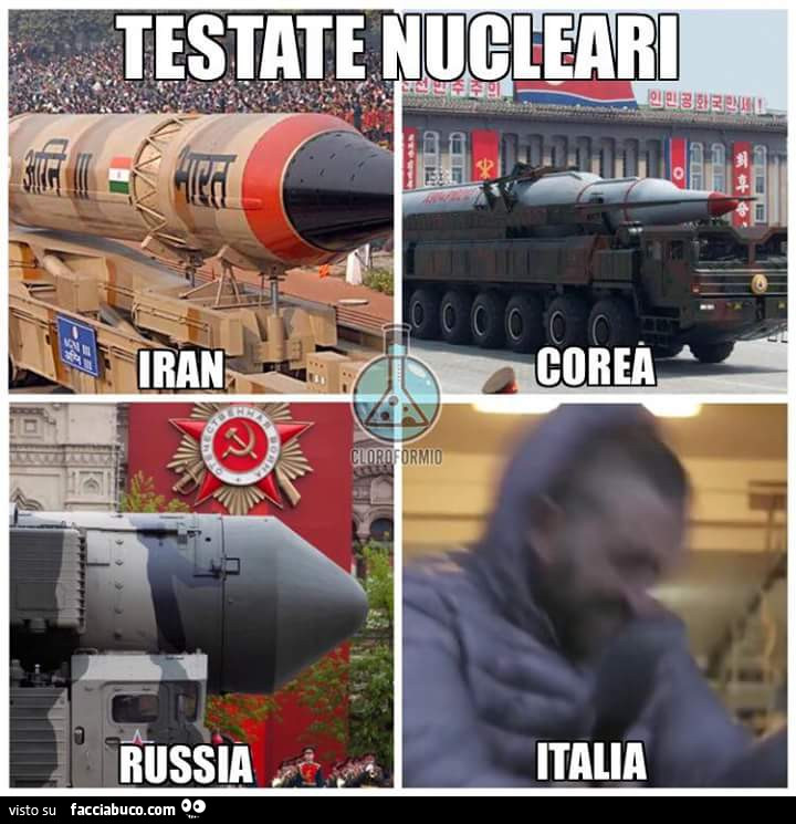 Testate nucleari, Iran, Corea, Russia, Italia