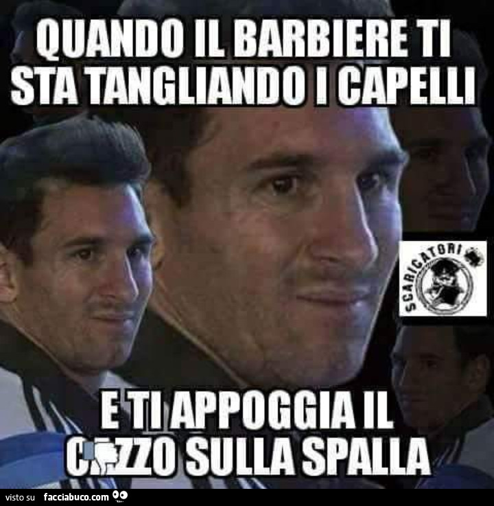 Quando il barbiere ti sta tagliando i capelli e ti appoggia il cazzo sulla spalla