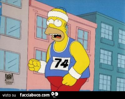 Homer Simpson corridore stanco