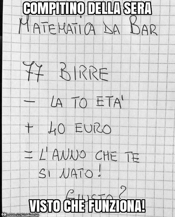 Compitino della sera visto che funziona