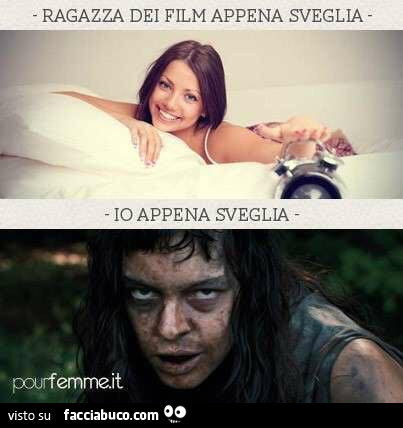 Ragazza dei film appena sveglia. Io appena sveglia
