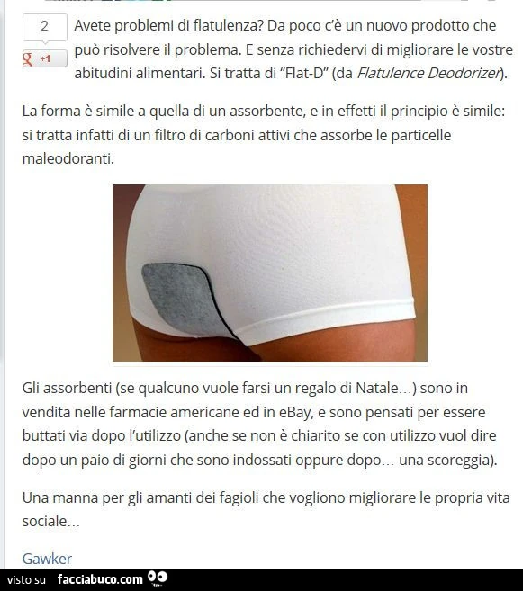 Avete problemi di flatulenza? Da poco tè un nuovo prodotto che può risolvere il problema. E senza richiedervi di migliorare le vostre abitudini alimentari. Si tratta di Flat-d
