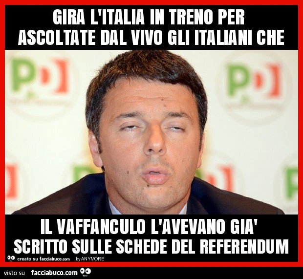 Gira l'italia in treno per ascoltate dal vivo gli italiani che il vaffanculo l'avevano già scritto sulle schede del referendum
