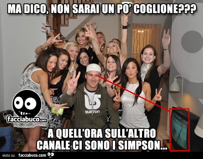 Ma dico, non sarai un po' coglione? A quell'ora sull'altro canale ci sono i Simpson