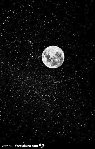 Luna piena con il cielo stellato