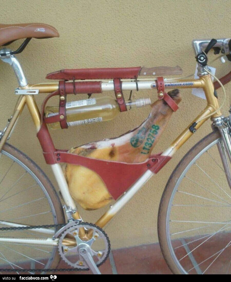 Prosciutto e grappa in bicicletta