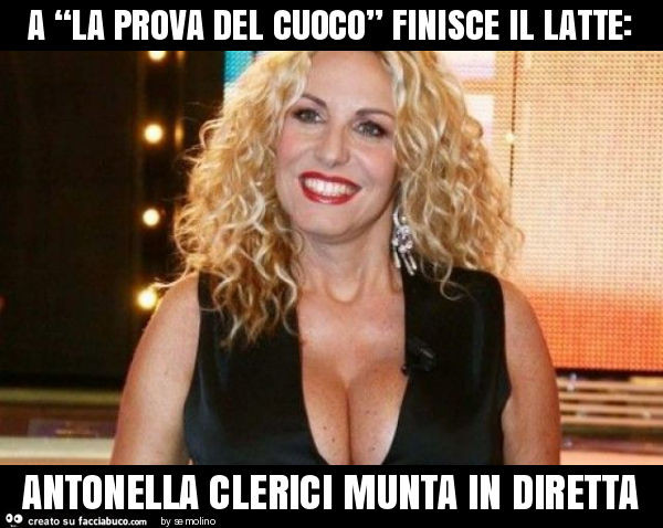 A “la prova del cuoco” finisce il latte: antonella clerici munta in diretta