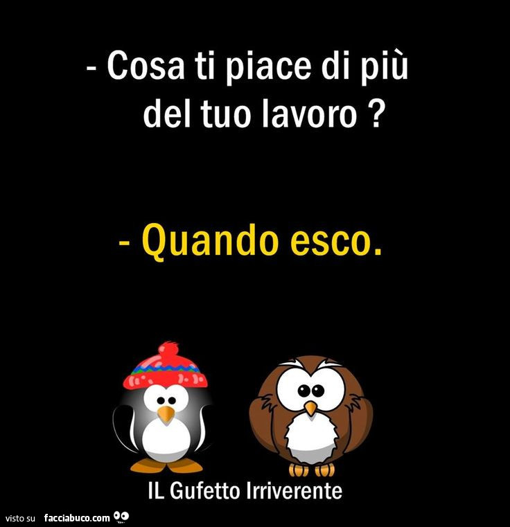 Cosa ti piace di più del tuo lavoro? Quando esco