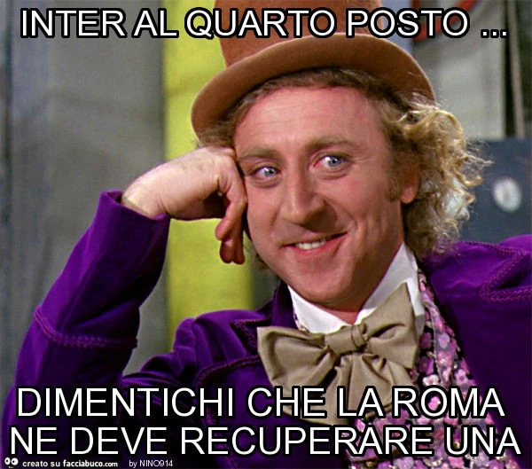 Inter al quarto posto&hellip; dimentichi che la roma ne deve recuperare una