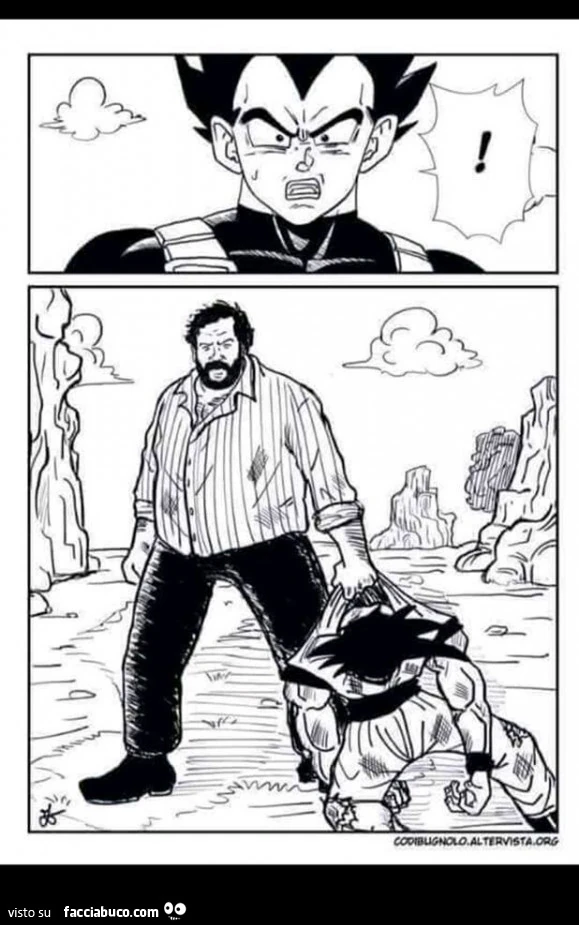 Bud spencer picchia Goku