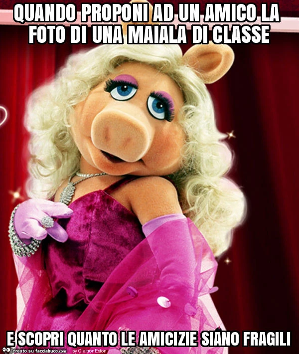 Quando proponi ad un amico la foto di una maiala di classe e scopri quanto le amicizie siano fragili