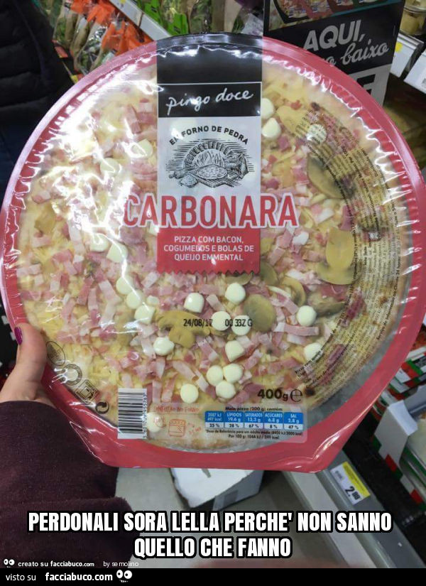 Carbonara confezionata. Perdonali Sora Lella perchè non sanno quello che fanno