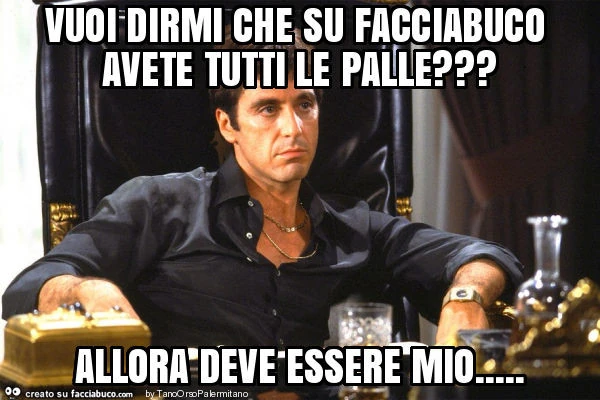 Vuoi dirmi che su facciabuco avete tutti le palle? Allora deve essere mio