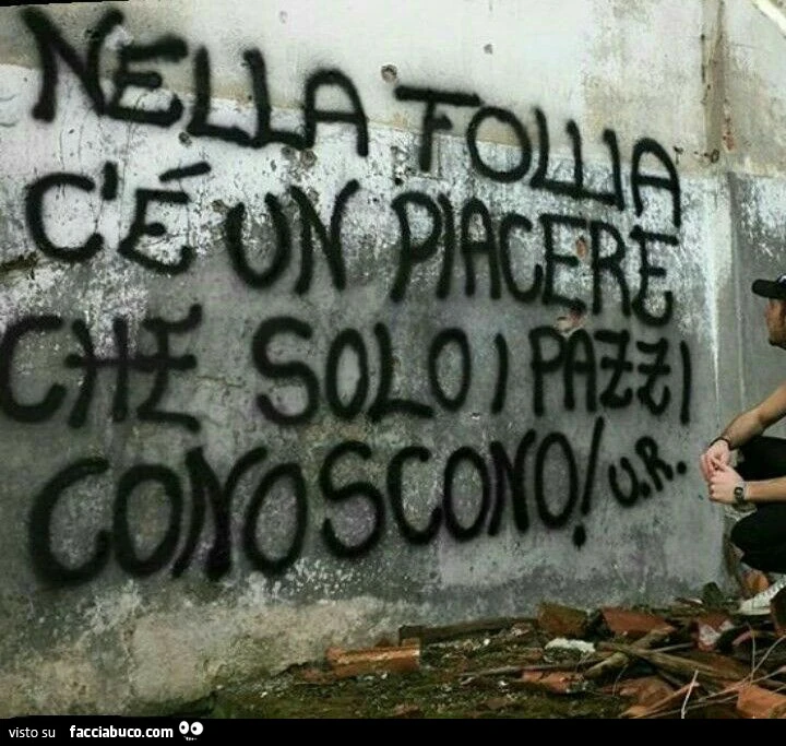 Nella follia c'è un piacere che solo i pazzi conoscono