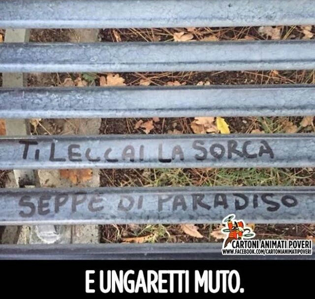 Ti lecchi la sorca seppe di paradiso