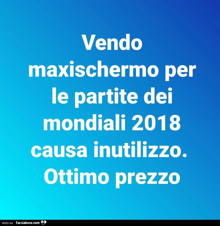 Vendo maxischermo per le partite dei mondiali 2018 causa inutilizzo. Ottimo prezzo