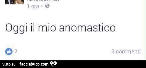 Oggi il mio anomastico