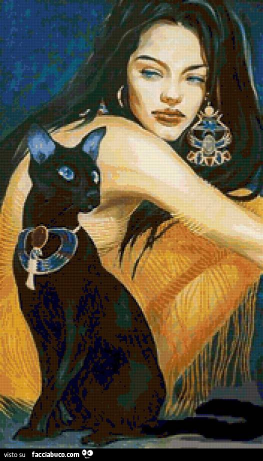 Ragazza e gatto nero