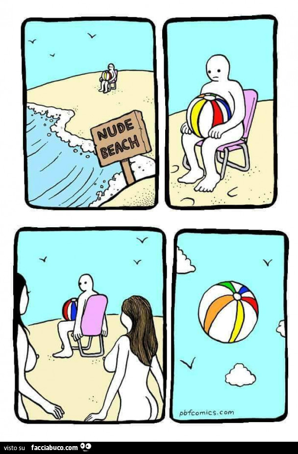 L'erezione fa volare il pallone alla spiaggia nudisti