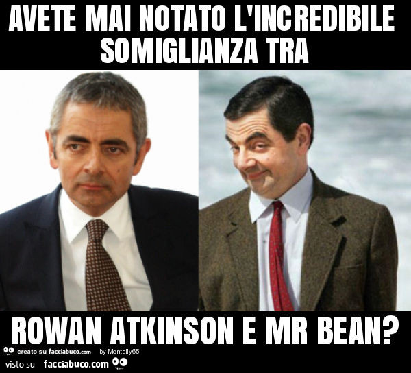 Avete mai notato l'incredibile somiglianza tra rowan atkinson e mr bean?