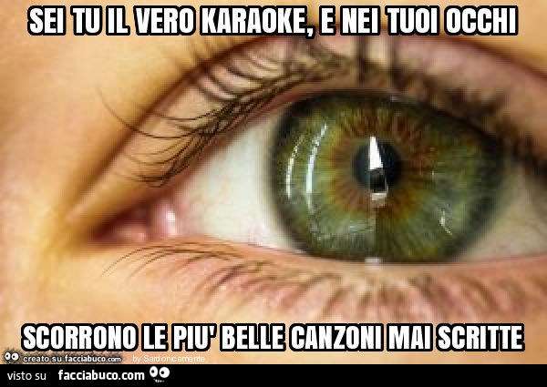 Sei tu il vero karaoke, e nei tuoi occhi scorrono le più belle canzoni mai scritte