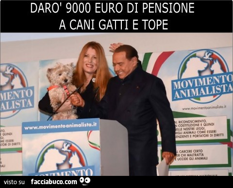 Berlusconi pensioni cani gatti tope