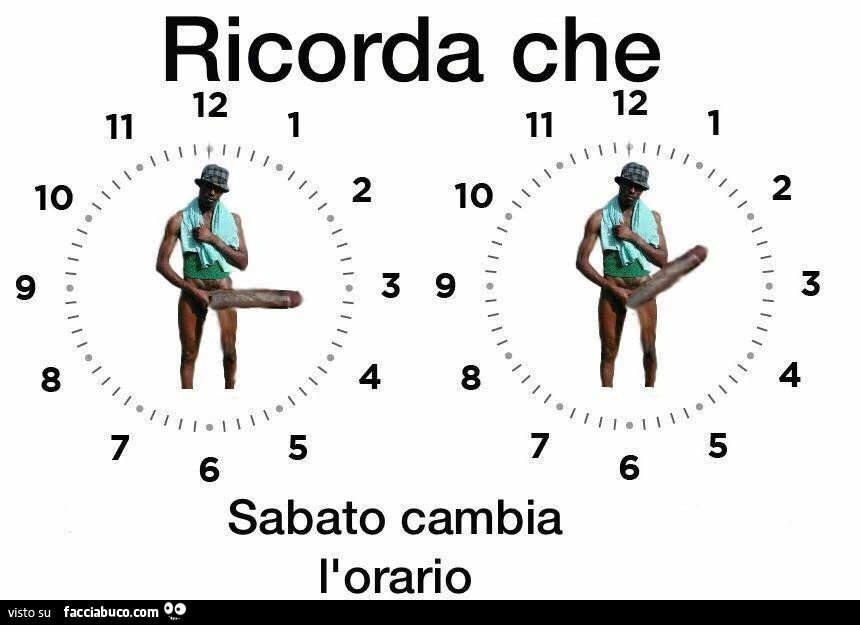 Ricorda che Sabato cambia l'orario
