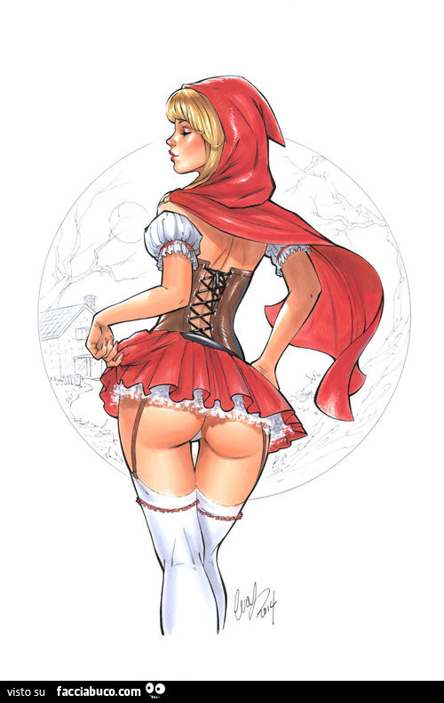 Disegno di Cappuccetto Rosso sexy