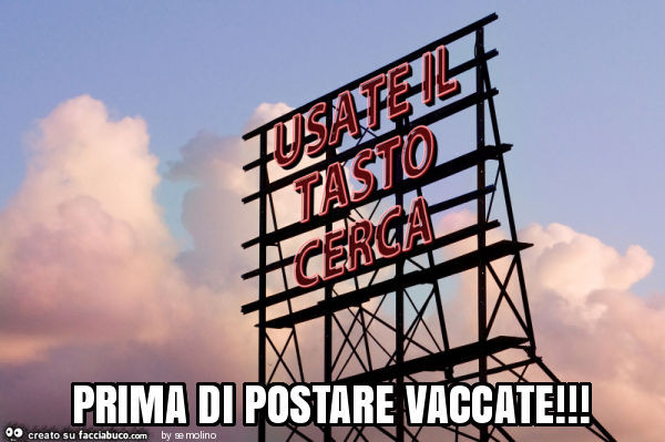 Prima di postare vaccate