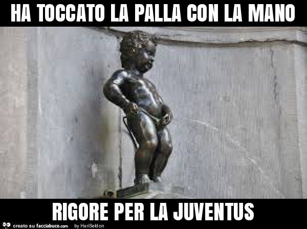 Ha toccato la palla con la mano rigore per la juventus