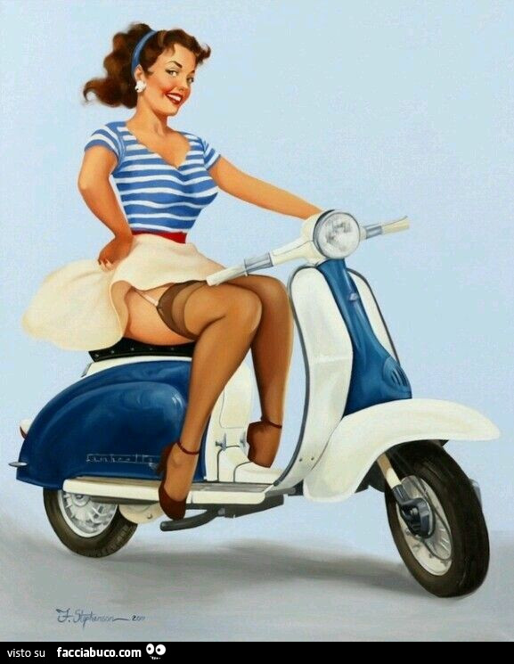 Pin-up in vespa