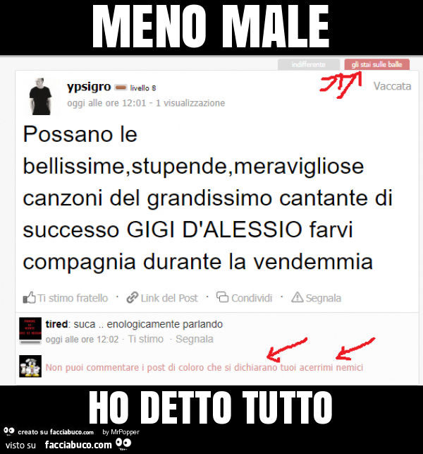 Meno male ho detto tutto