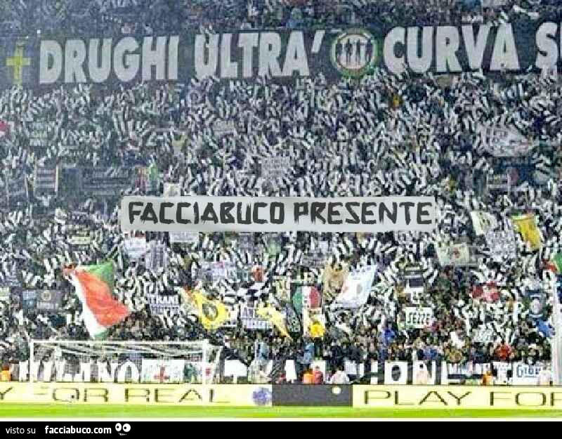 Facciabuco in curva della juve