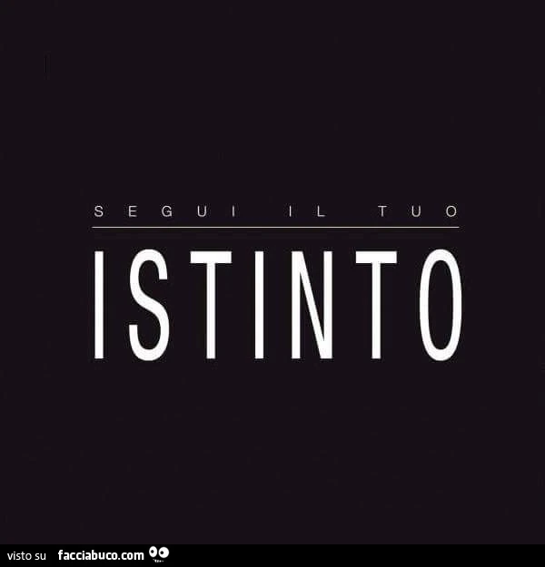 Segui il tuo istinto