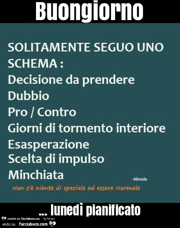 Buongiorno… lunedì pianificato