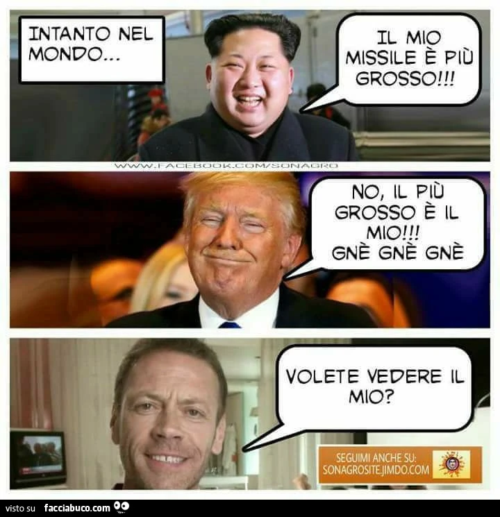 Intanto nel mondo&hellip; il mio missile è più grosso. No, il più grosso è il mio. Volete vedere il mio?