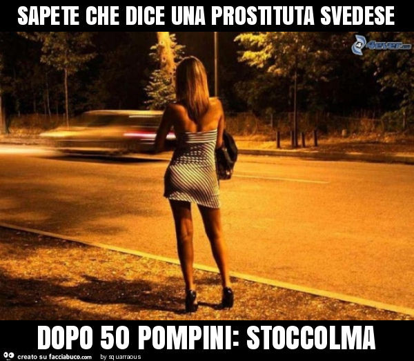 Sapete che dice una prostituta svedese dopo 50 pompini: stoccolma