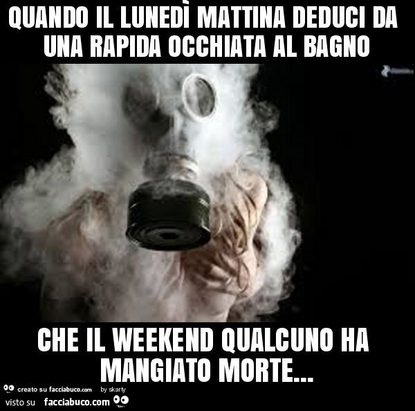 Quando Il Lunedi Mattina Deduci Da Una Rapida Occhiata Al Bagno Che Il Weekend Qualcuno Facciabuco Com