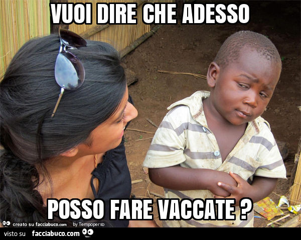 Vuoi dire che adesso posso fare vaccate?