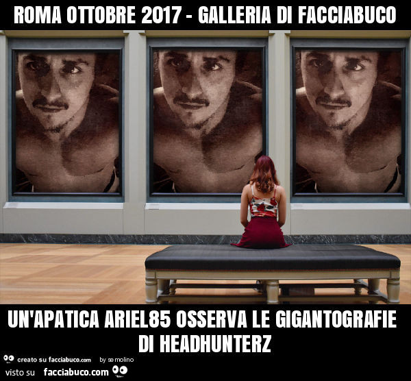 Roma ottobre 2017 - galleria di facciabuco un'apatica ariel85 osserva le gigantografie di headhunterz