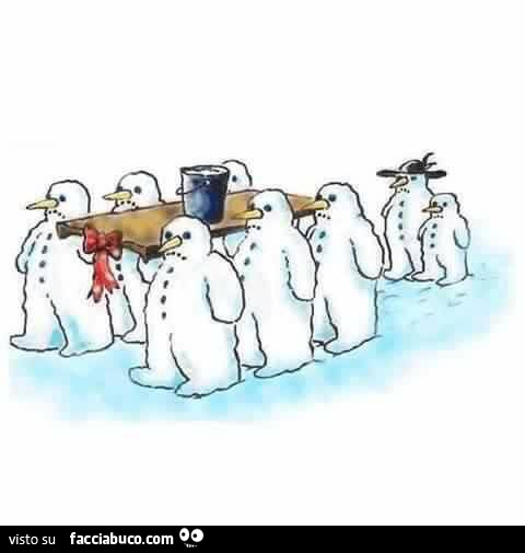Al funerale del pupazzo di neve sciolto