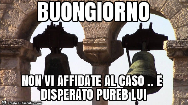 Buongiorno non vi affidate al caso. È Disperato pureb lui 