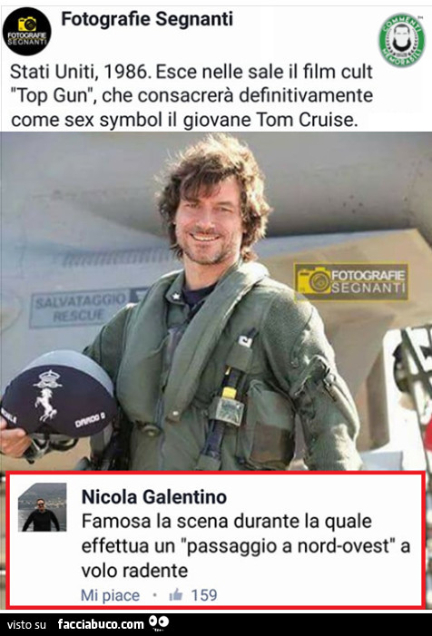 Stati uniti, 1986. Esce nelle sale il film cult top gun, che consacrerà definitivamente come sex symbol il giovane tom cruise. Famosa la scena durante la quale effettua un passaggio a nordovest a volo radente